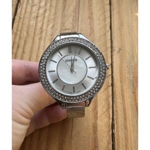 CHICO'S SR626SW Silver Tone Cuff Bracelet Quartz Analog Women‎ Watch New Battery